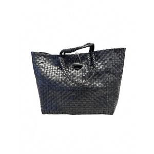 NEW SARAH STEWART women's laura braided leather tote in black